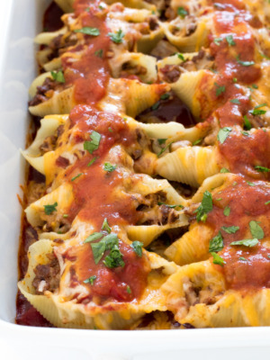 Mexican stuffed shells in Crockpot