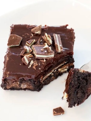 mint brownie on plate