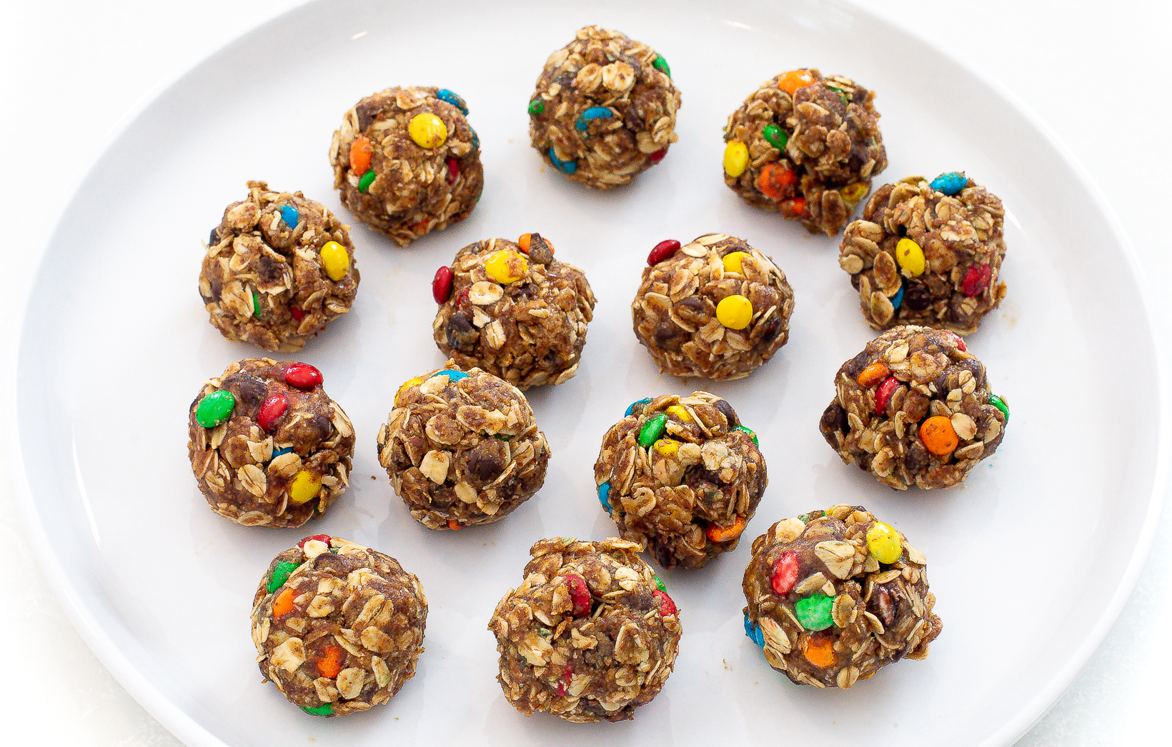 Monster Peanut Butter Protein Balls (with Oats!) - Oh Sweet Basil