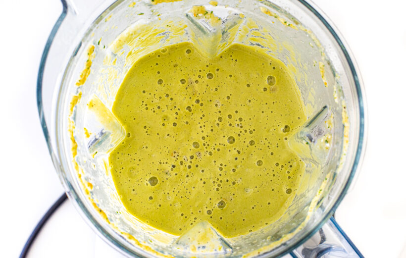 spinach soup blended in vitamix blender
