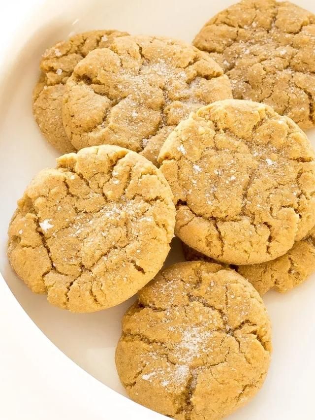 peanut butter cookies on white plate