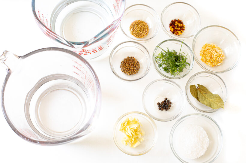 Ingredients for homemade pickles.