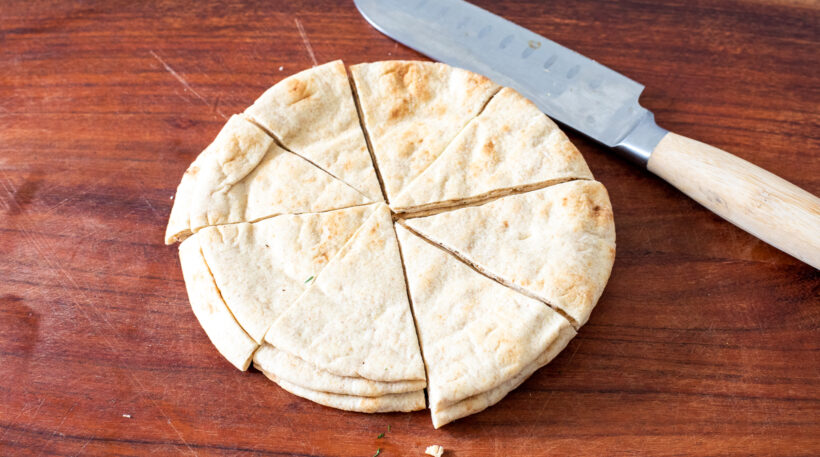 cutting pitas into 8 triangles