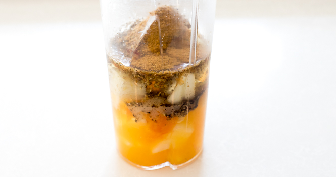 Ingredients in a blender cup