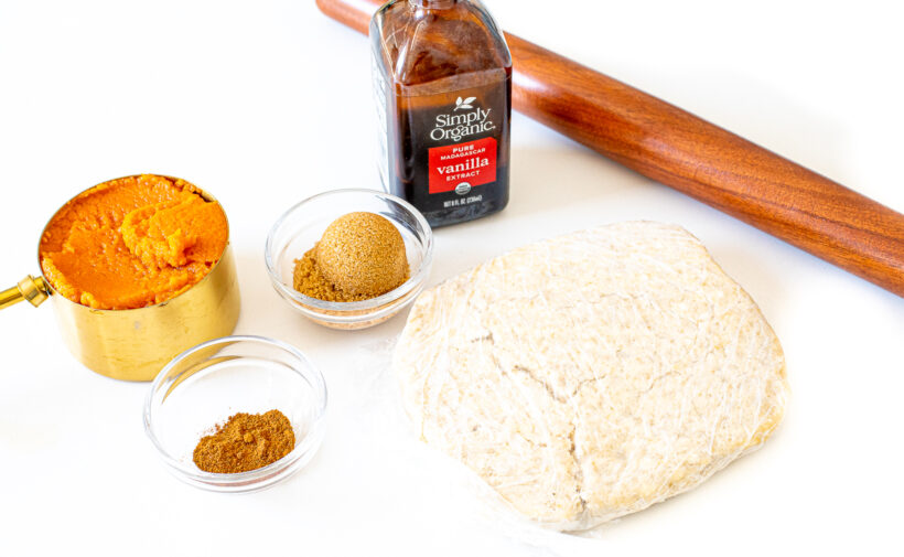 Ingredients laid out for pumpkin pie pop tarts.