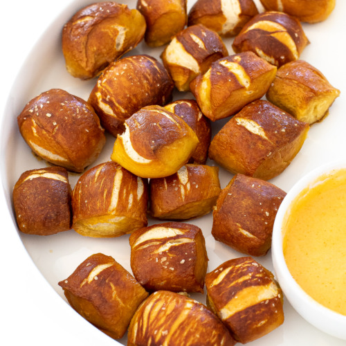 Soft Pretzel Bites with Cheese Sauce