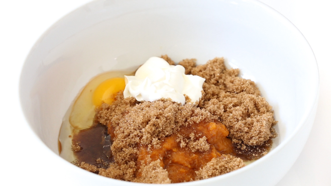 wet ingredients for bread in large white bowl