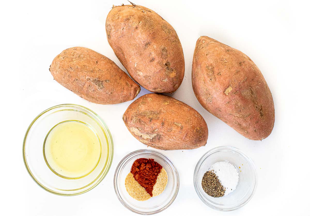 sweet potato ingredients on counter with seasonings