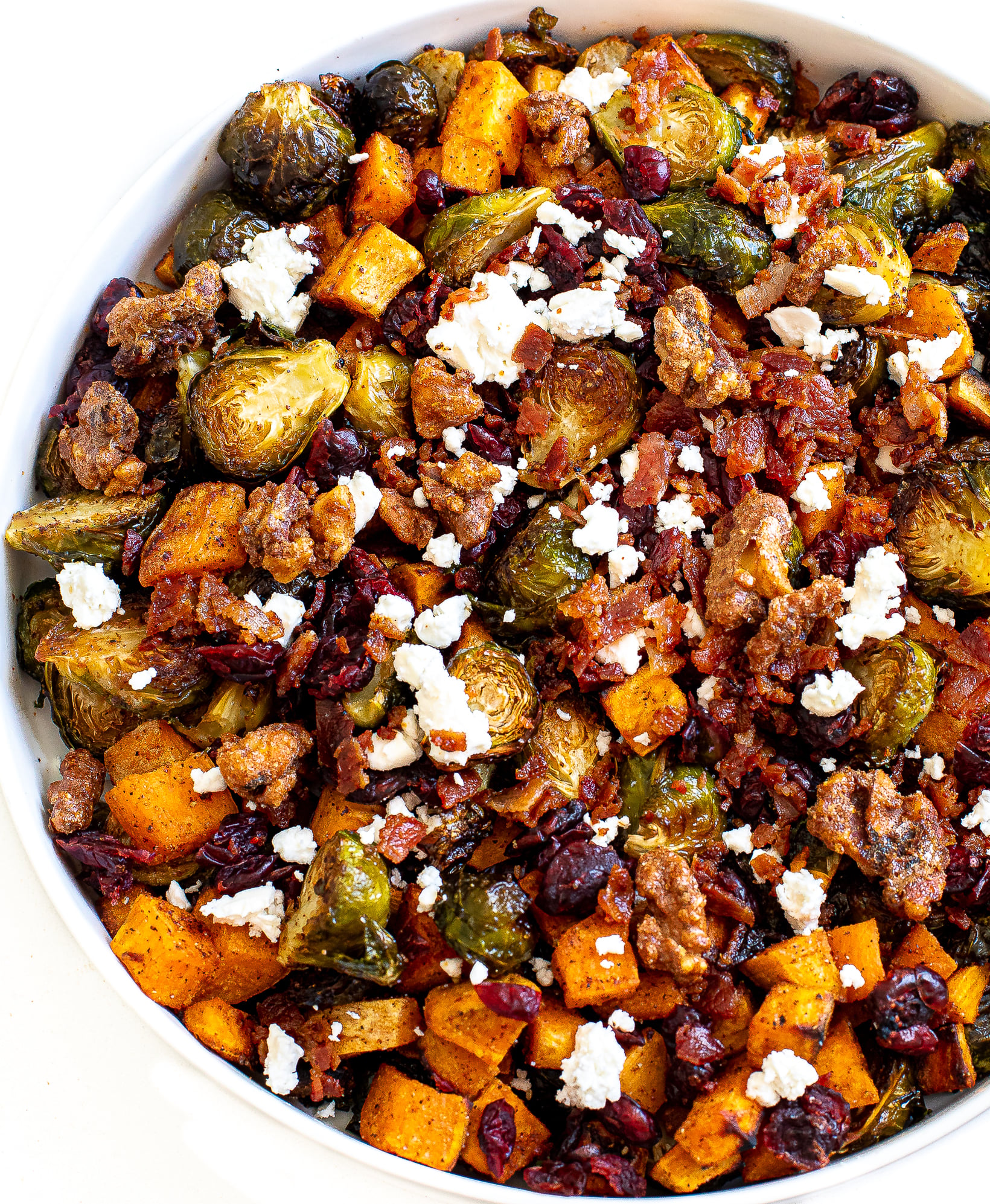 Roasted Brussels Sprouts and Sweet Potatoes