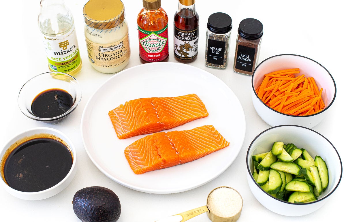 salmon sushi bowl ingredients 