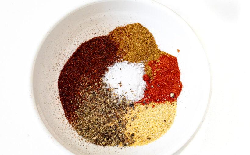 Fajita spices in a bowl.