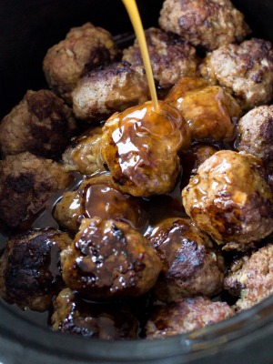 My Slow Cooker Hawaiian Meatballs smothered in a sweet and sour sauce and made with homemade beef meatballs. A great appetizer or main dish!