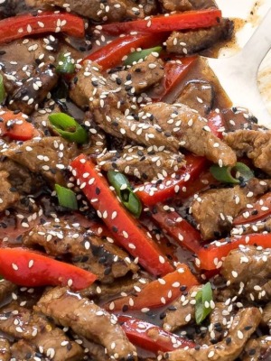 spicy szechuan beef recipe with sesame seeds