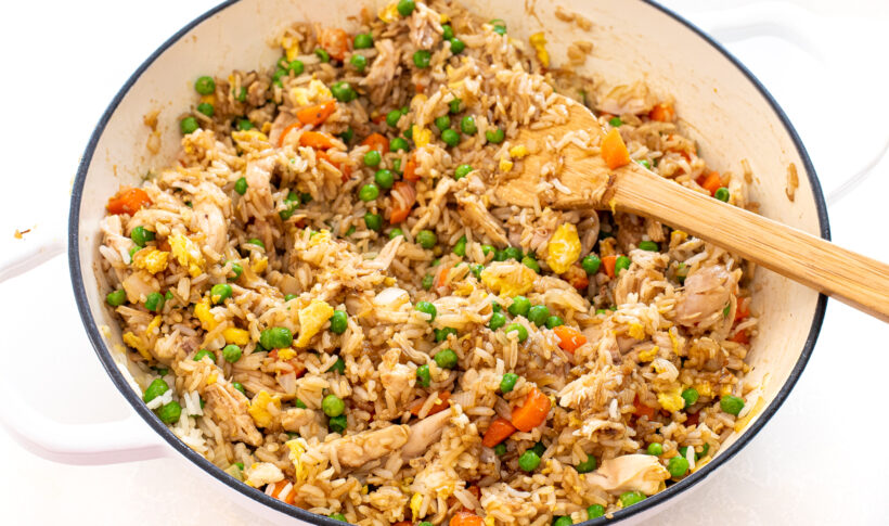 reheating fried rice on the stove top