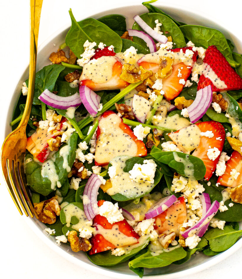 Strawberry Spinach Salad with Creamy Poppyseed Dressing