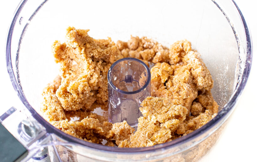 Streusel topping in a food processor.