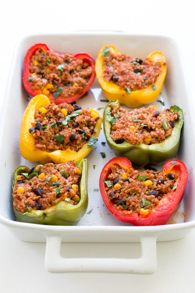 Healthy Mexican Turkey and Quinoa Stuffed Peppers