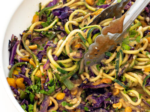 Thai Peanut Noodles with Spiralized Vegetables Recipe - Food Fanatic