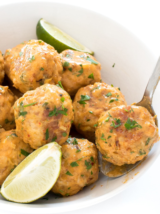 Thai Red Curry Chicken Meatballs