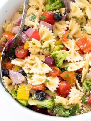 Easy Bow Tie Pasta with Roasted Veggies — chefsavvy.com
